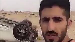 بالصورة : مدافع المنتخب السعودي ماجد المرشدي يتعرض لحادث سير خطير ونجاته بأعجوبة 